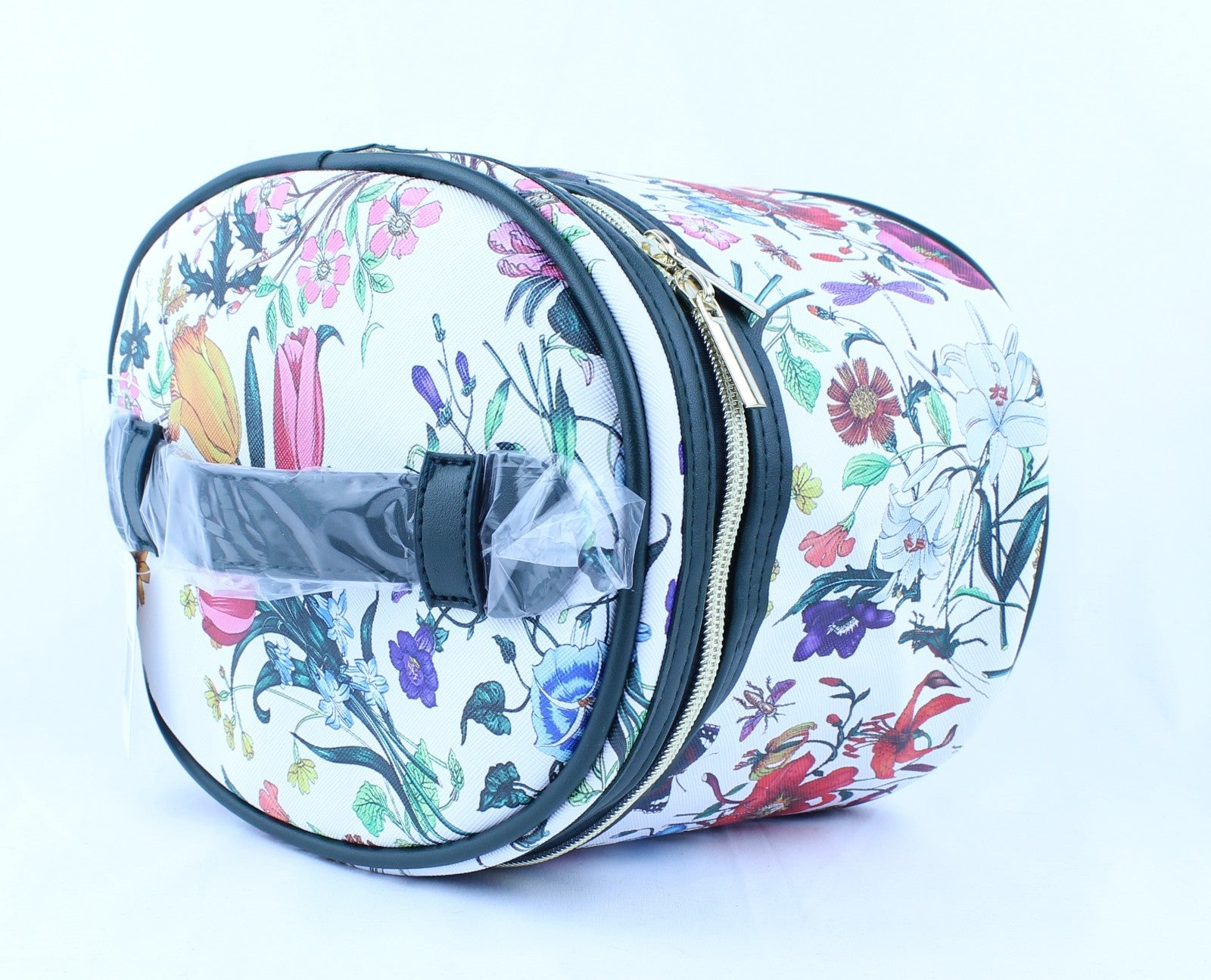 Floral Cosmetic Makeup Vanity Case Bag Travel Mirror  New
