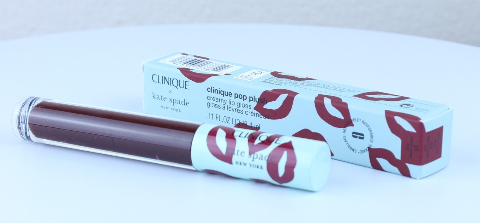 CLINIQUE  x KATE SPADE #01 BLACK HONEY Pop Plush Creamy Lip Gloss ~ 0.11oz NIB