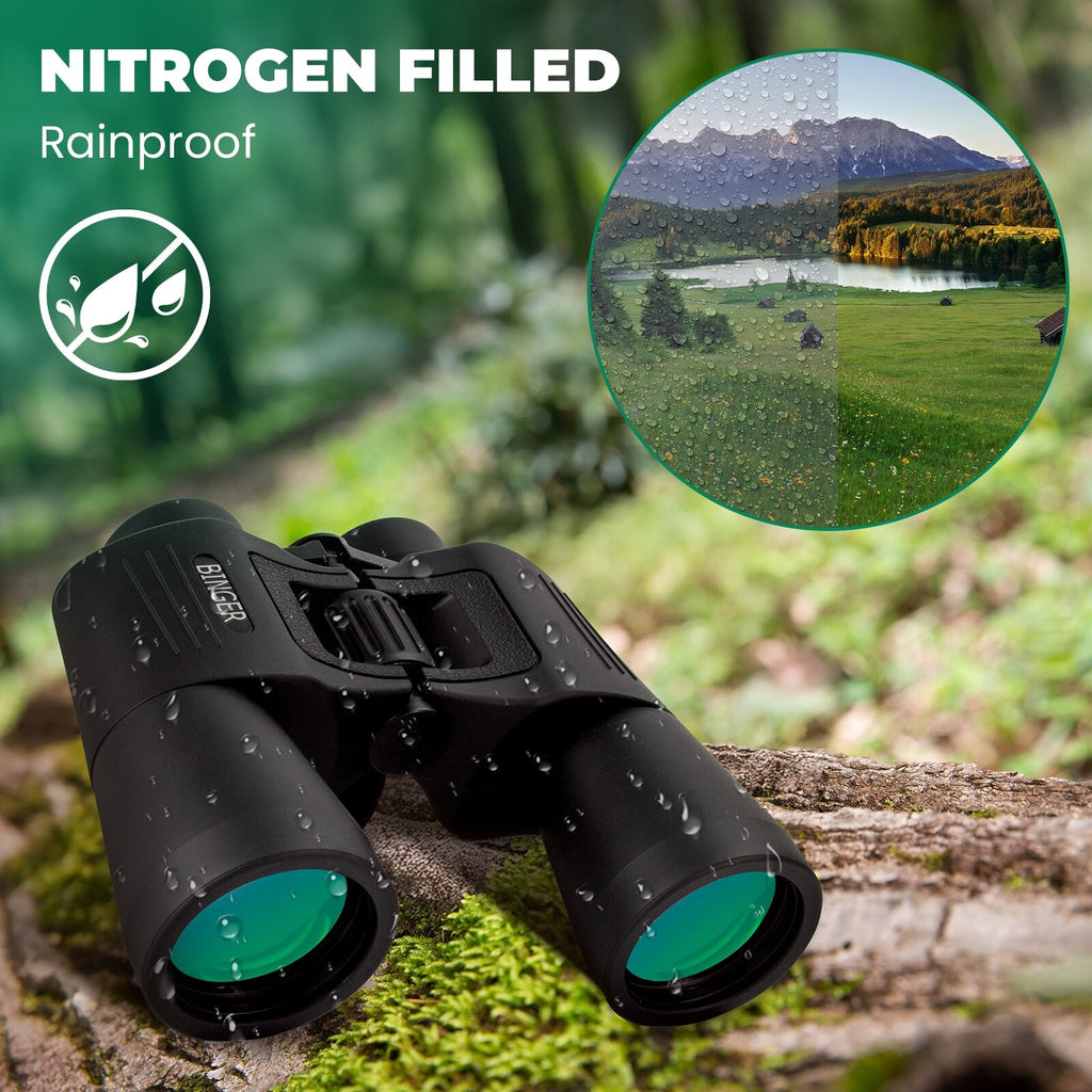 Binger 10x50 Long Eye Relief Binoculars High Defifinition Optical Glass