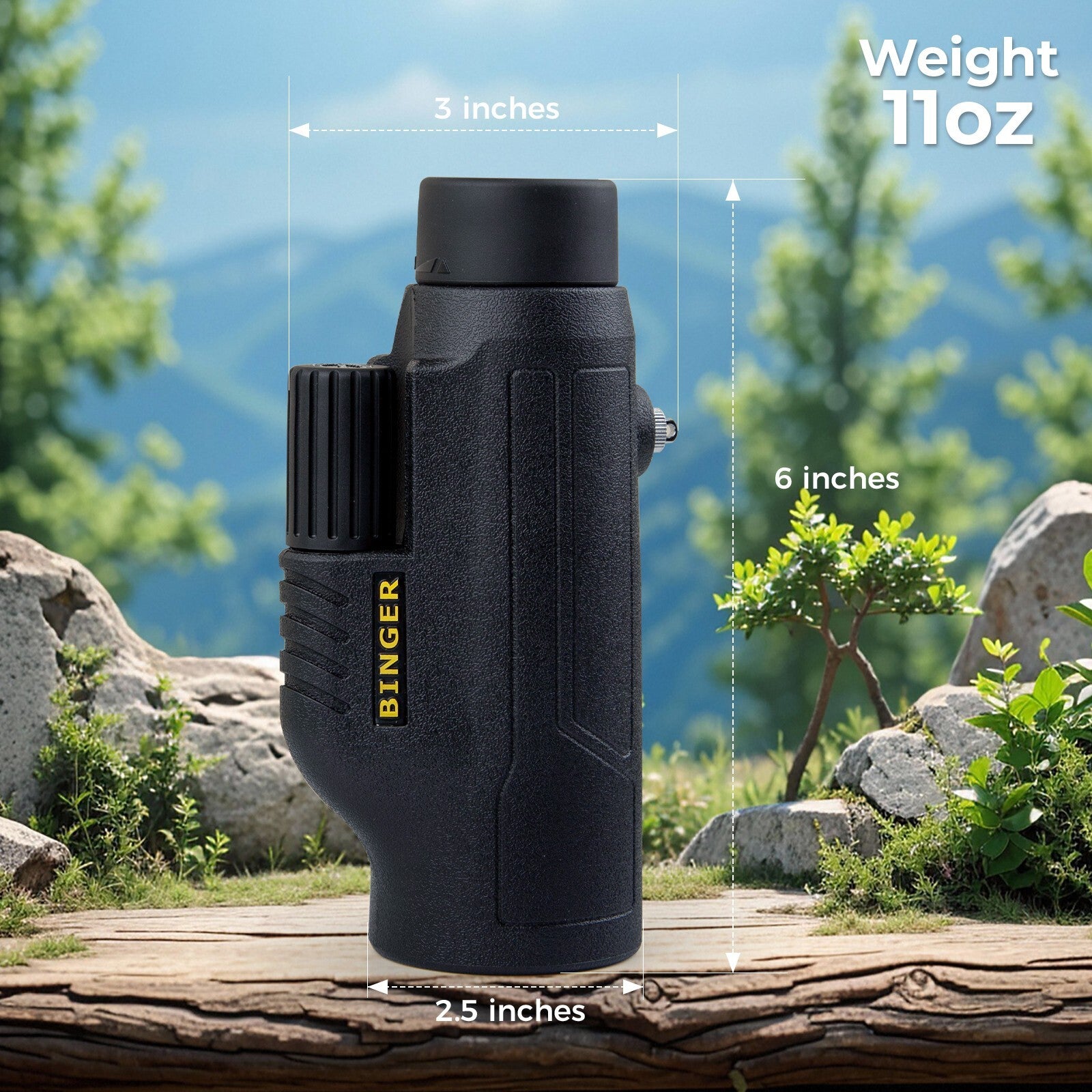 BINGER 10x42 monocular with focusing wheel for adult Birdwatching, hunting