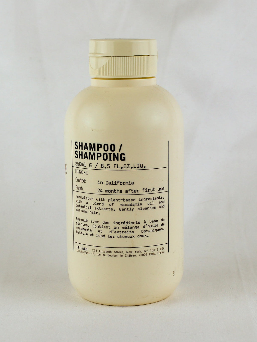 Le Labo Shampoo / Shampoing HINOKI - Size 250mL / 8.5 Oz.