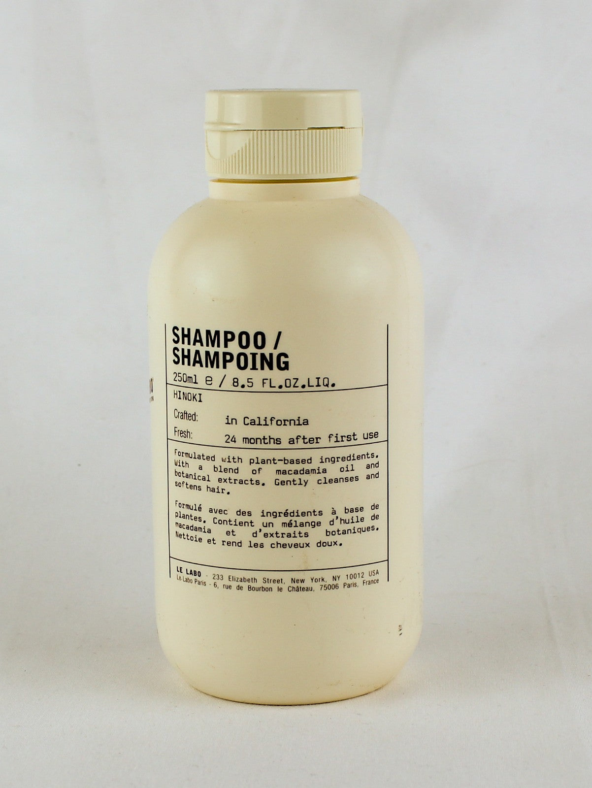 Le Labo Shampoo / Shampoing HINOKI - Size 250mL / 8.5 Oz.