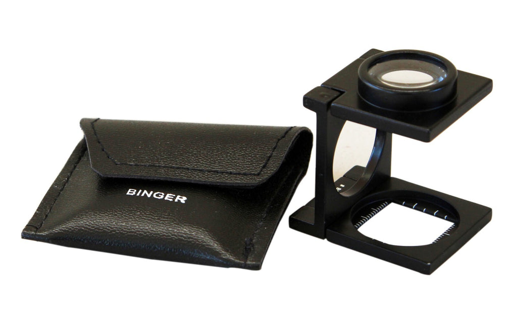 8x folding magnifier metal optical glass linen tester compact size Inch and Mm