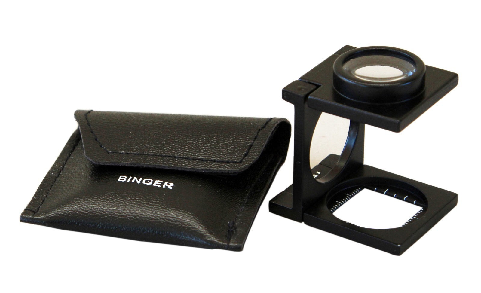 8x folding magnifier metal optical glass linen tester compact size Inch and Mm