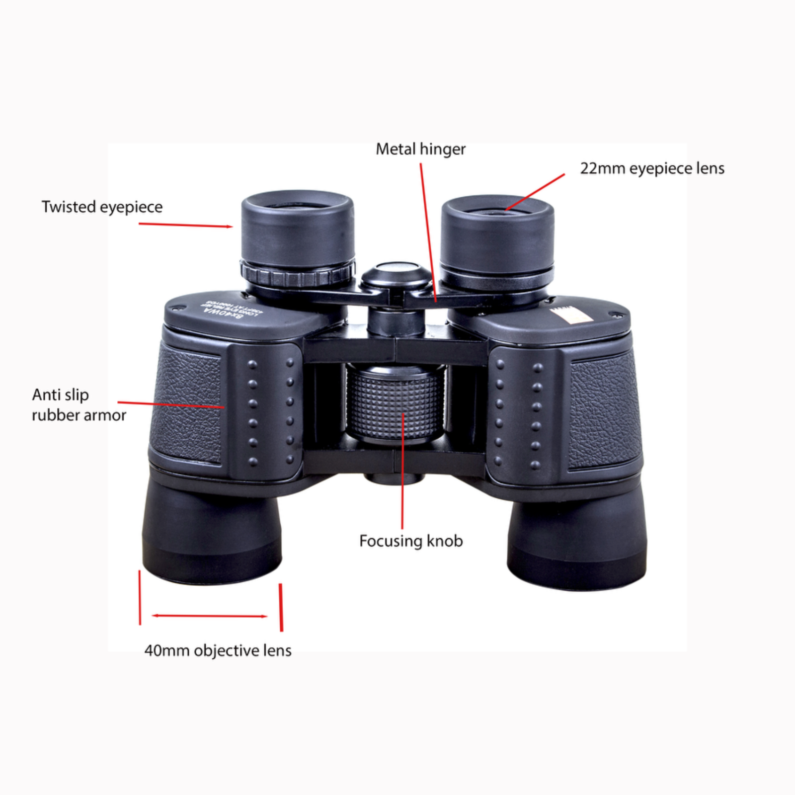 Binger long eye relief 8x40 binoculars 8x power 40mm objective Metal body