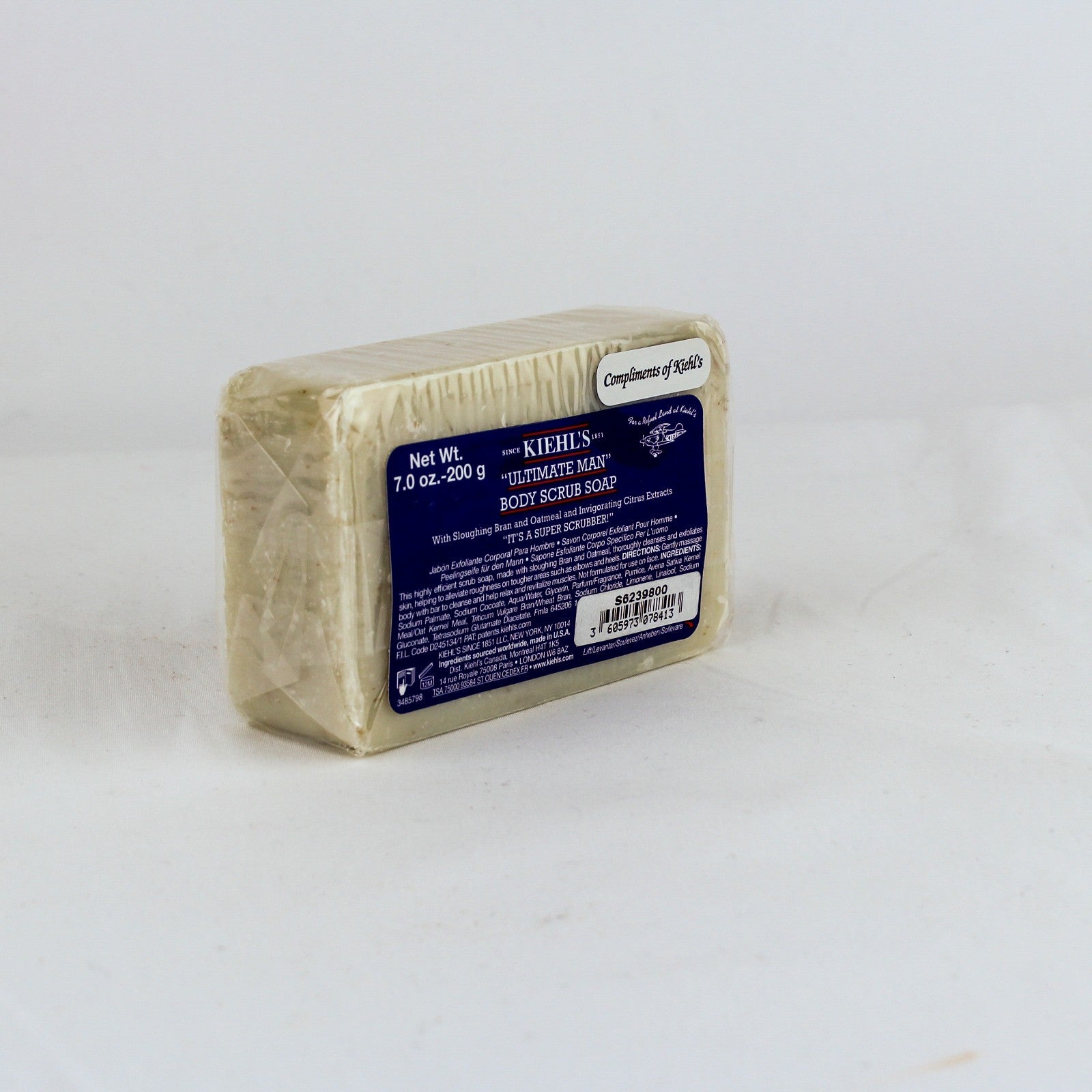 Kiehl's Ultimate Man Body Scrub Soap Bar "Fatigue Scrubber" 7oz. /200g