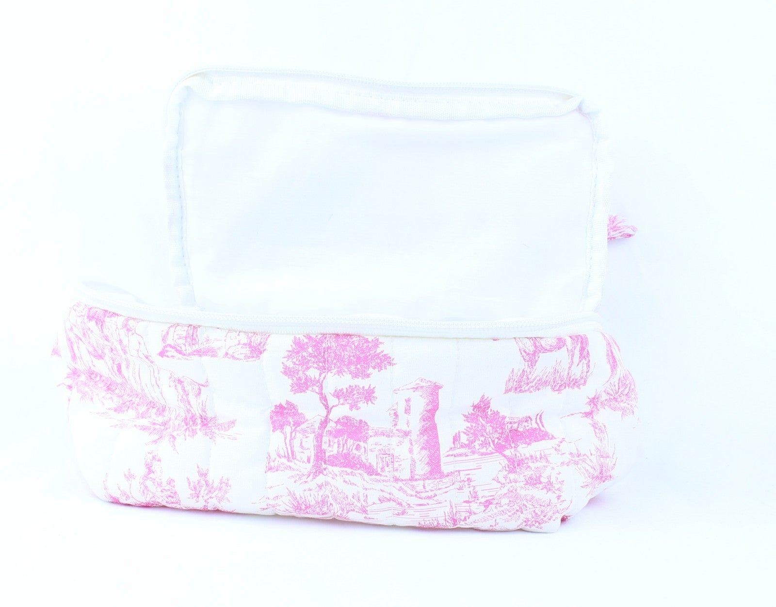 3Pcs Travel Cotton Quilted Cosmetic Bag Cute Floral Makeup Bag Large Toiletry...