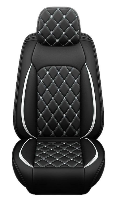Universal 5 Seat Full Set Universal car seat faux leather black & white