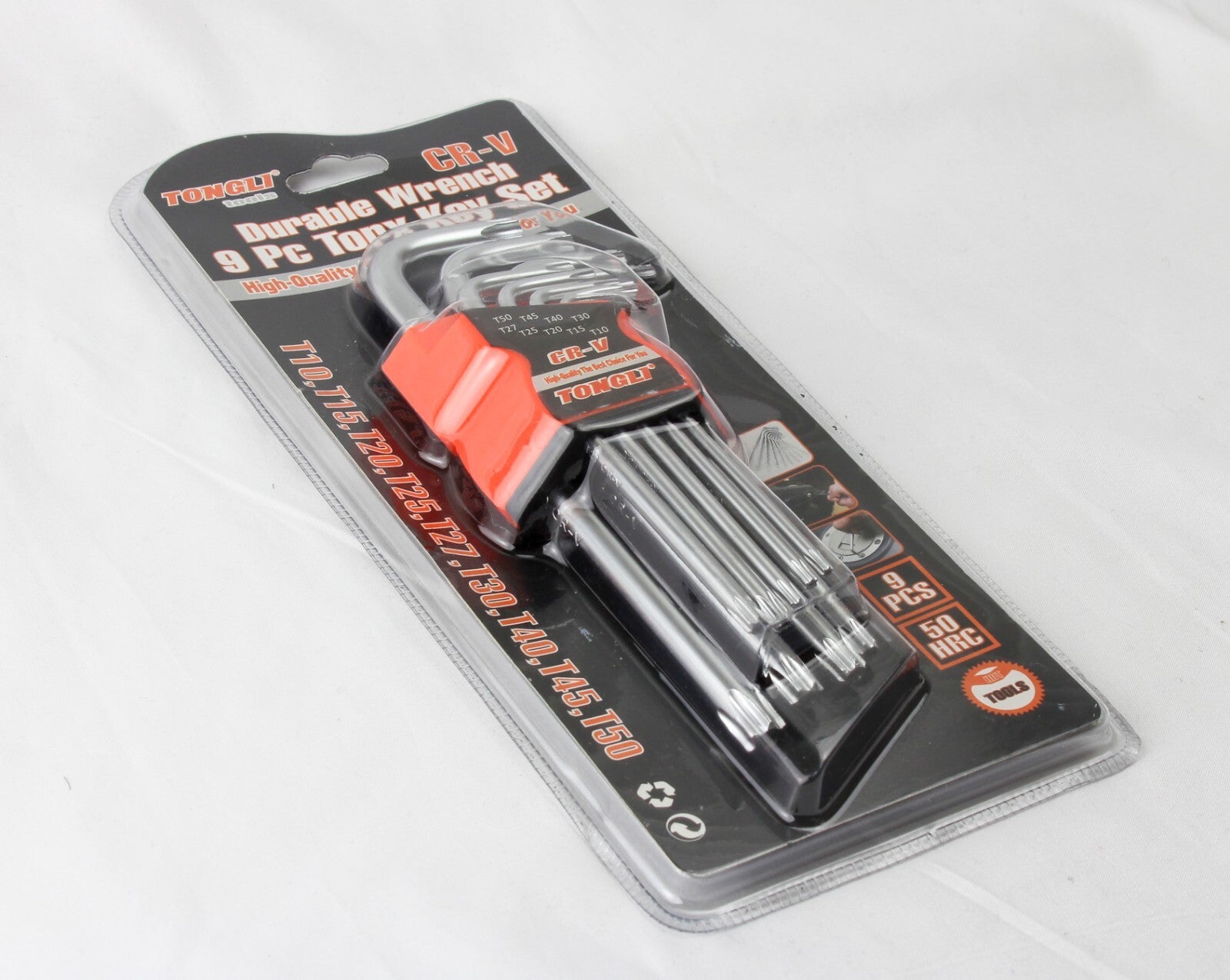 9 pcs Torx Key Set CR-V Durable Wrench 50 HRC T10, T15, T20,T27,T30,T40,T45,T50