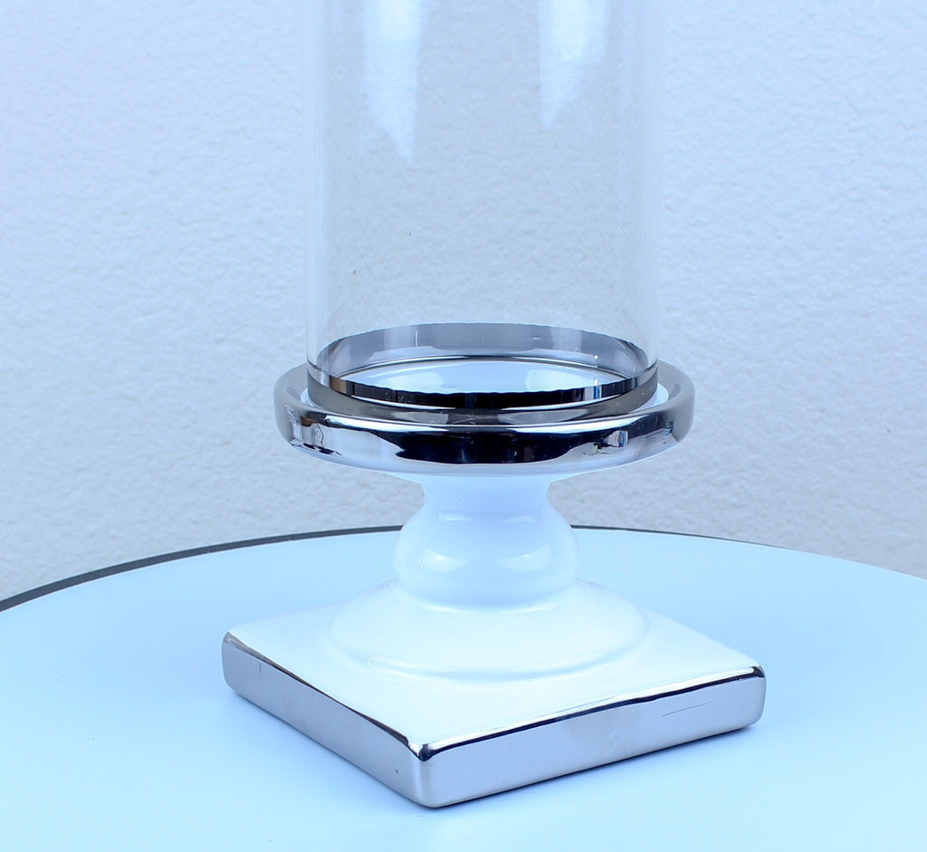 Candle holder Crystal candle holder with china base windshield