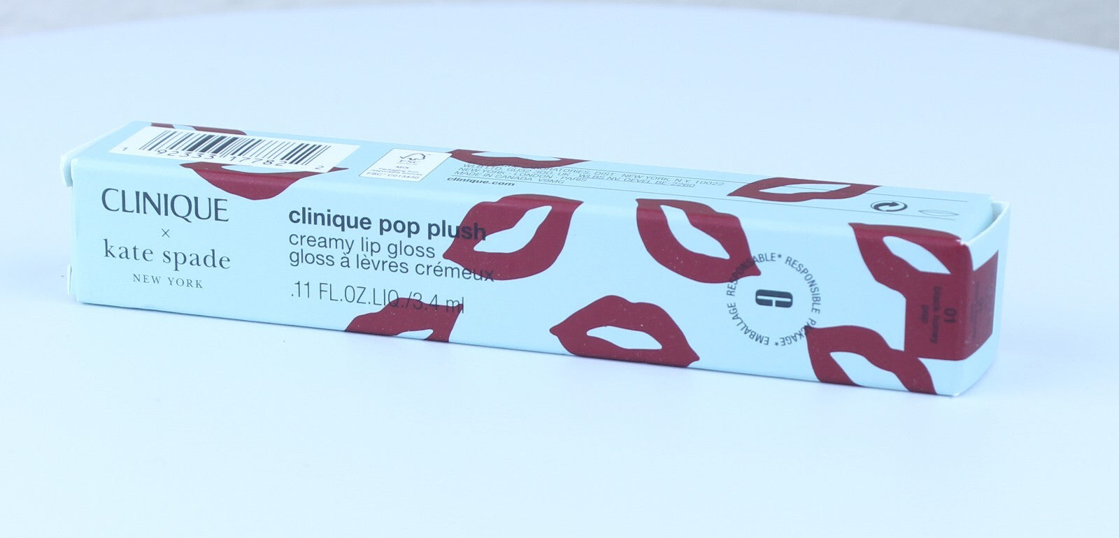 CLINIQUE  x KATE SPADE #01 BLACK HONEY Pop Plush Creamy Lip Gloss ~ 0.11oz NIB