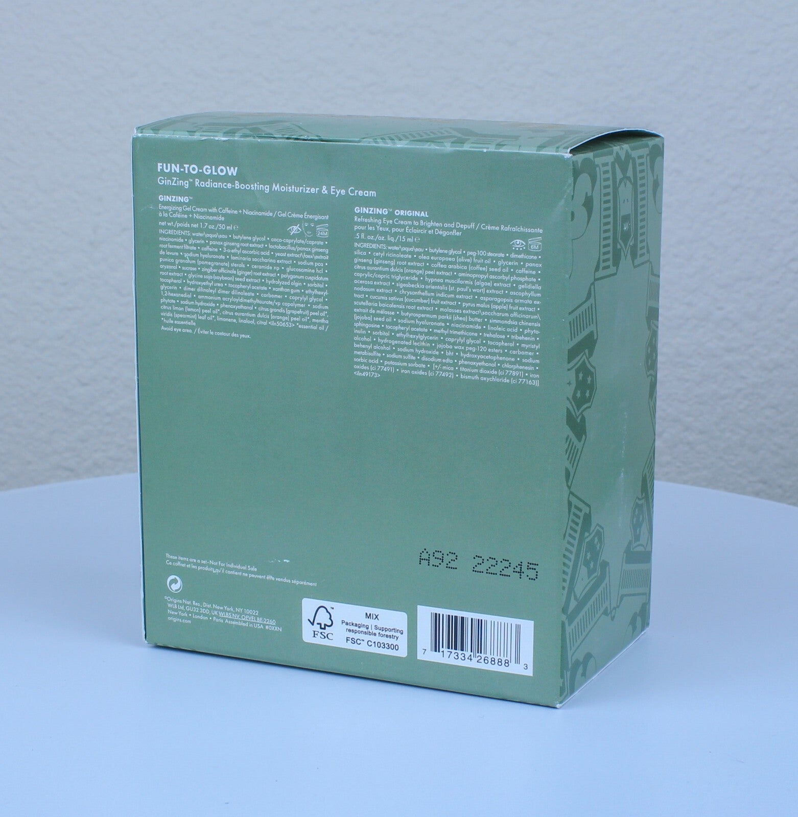 Origins Fun-to-Glow GinZing Radiance-Boosting Moisturizer &Eye Cream Autentic