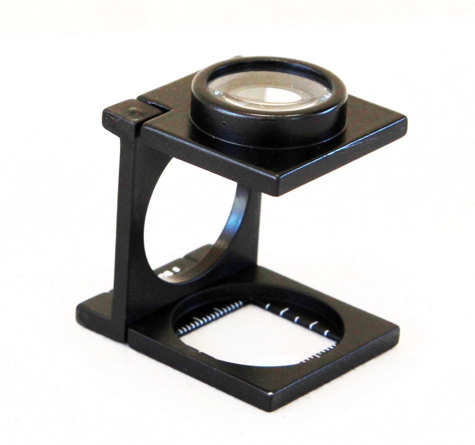 8x folding magnifier metal optical glass linen tester compact size Inch and Mm