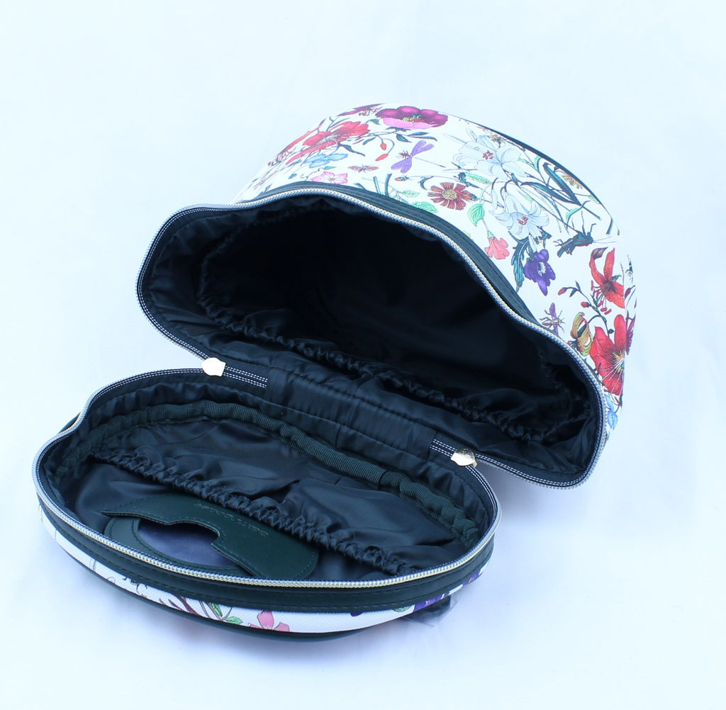 Floral Cosmetic Makeup Vanity Case Bag Travel Mirror  New