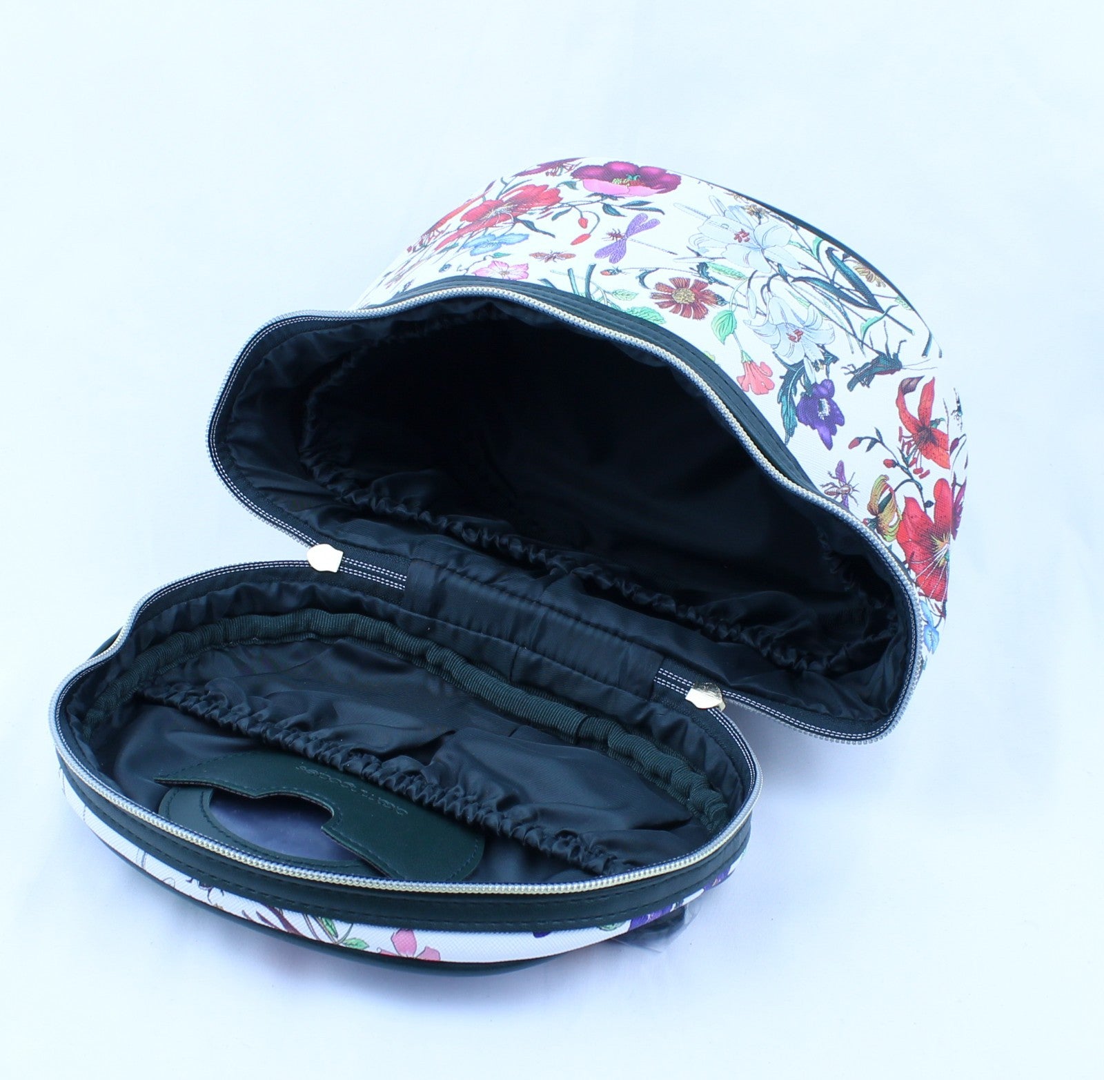 Floral Cosmetic Makeup Vanity Case Bag Travel Mirror  New