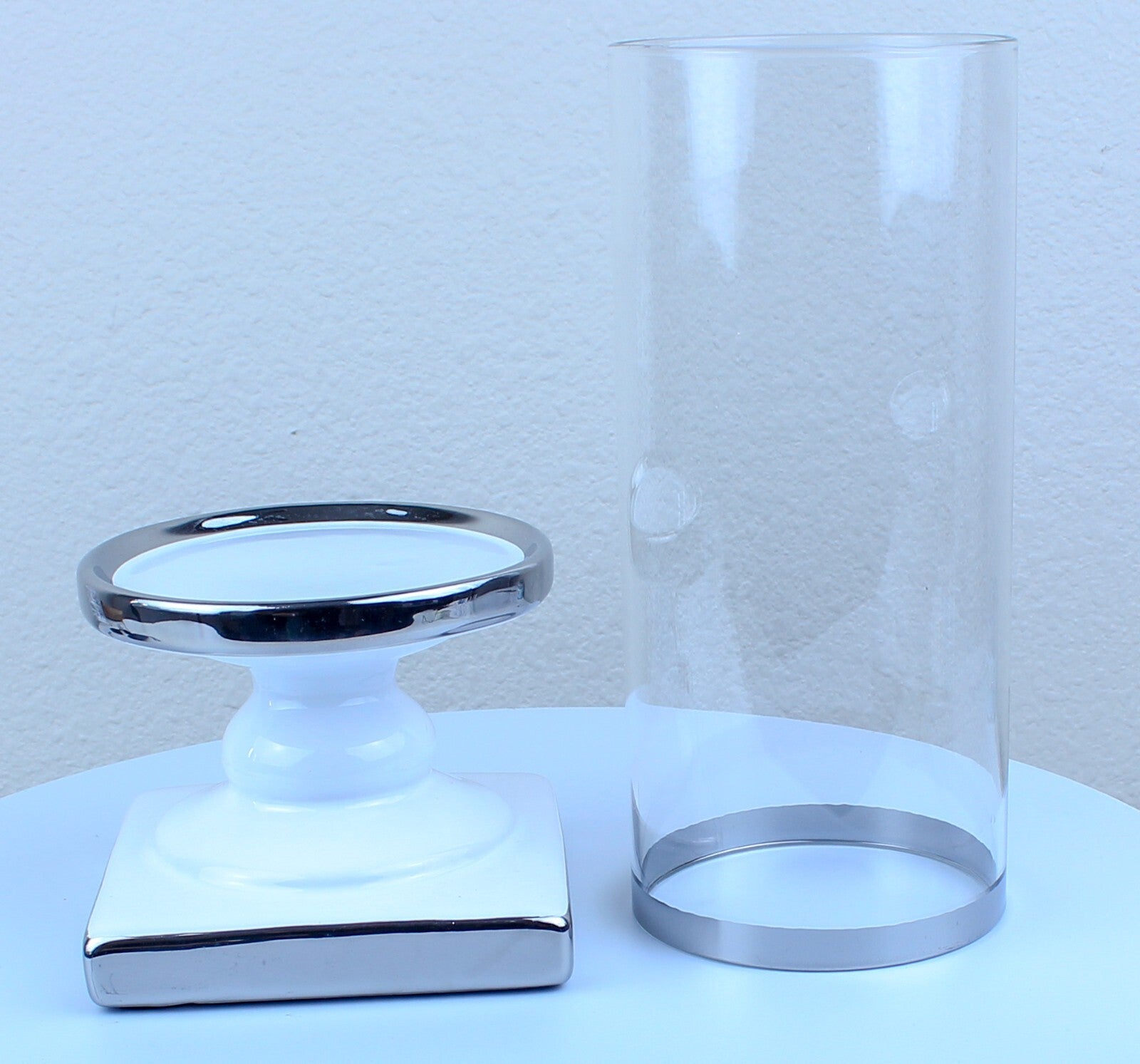 Candle holder Crystal candle holder with china base windshield