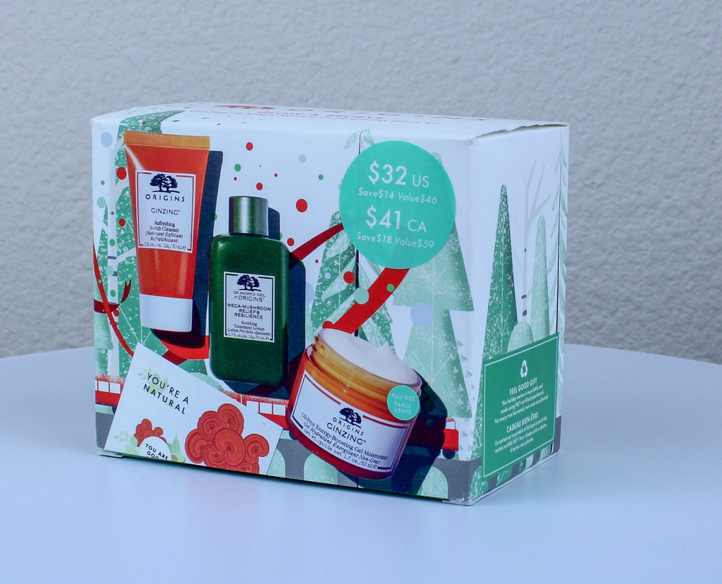 Origins Glow & Believe GinZing & Mega-Mushroom Hydrating Glow Kit Trio NIB