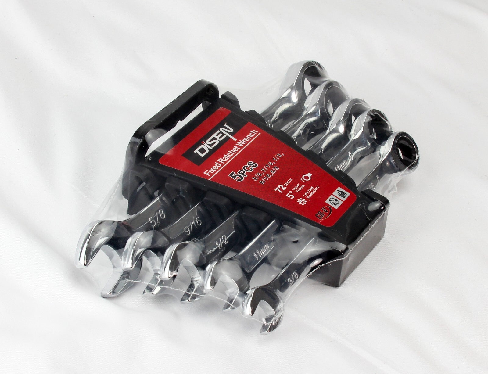5 pcs Ratchet Wrench 3/8, 7/16,1/2,9/16,5/8