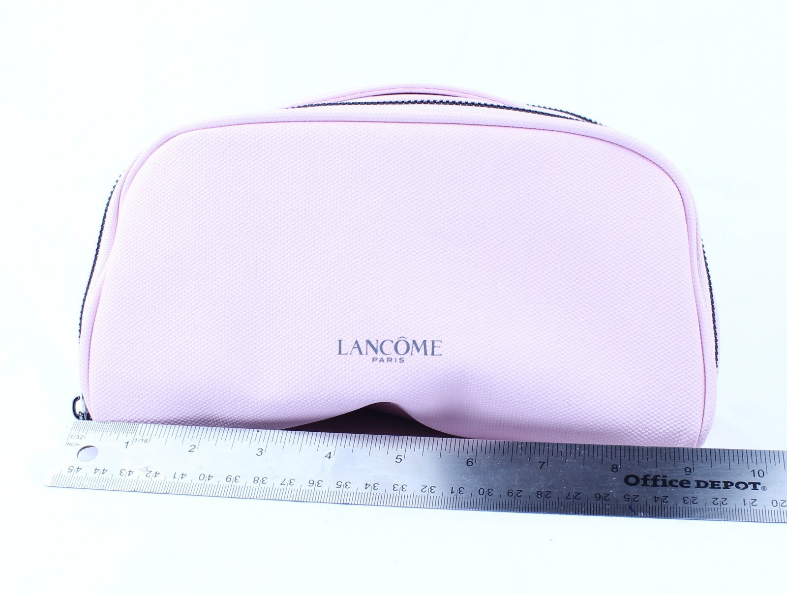 Lancôme cosmetic bag with double zippers and compartments pink