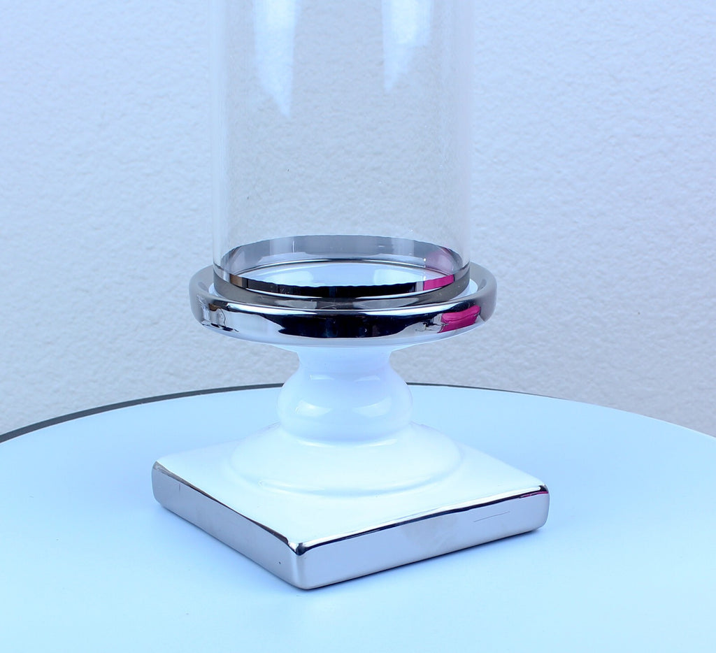 Candle holder Crystal candle holder with china base windshield