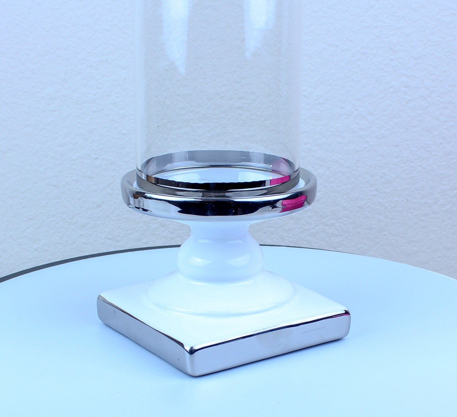 Candle holder Crystal candle holder with china base windshield