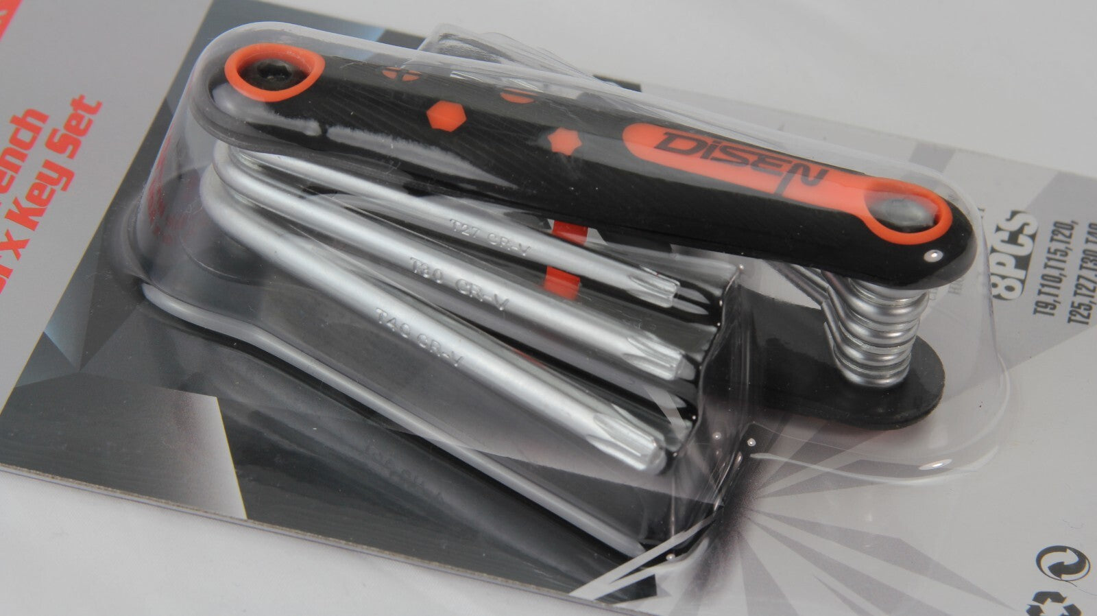 8pcs: Torx Key Set T9, T10,T15, T20,T25,T27,T30,T40