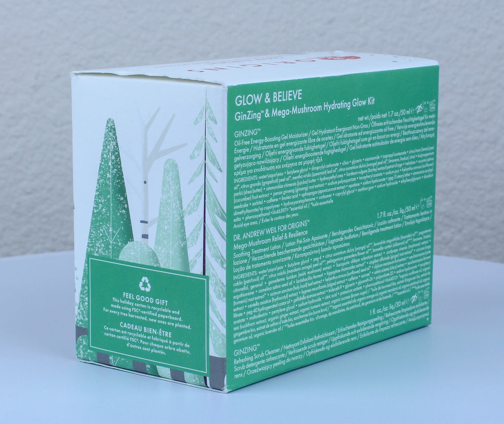 Origins Glow & Believe GinZing & Mega-Mushroom Hydrating Glow Kit Trio NIB