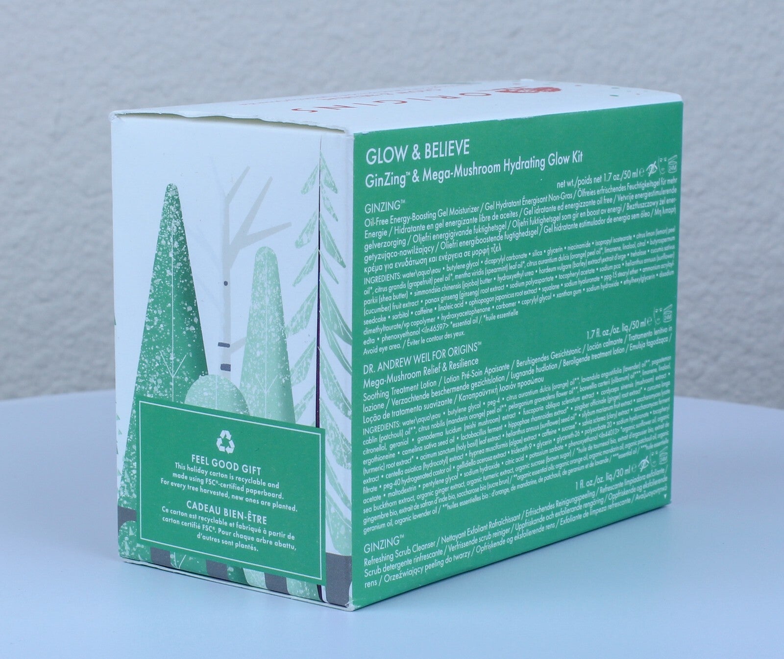 Origins Glow & Believe GinZing & Mega-Mushroom Hydrating Glow Kit Trio NIB