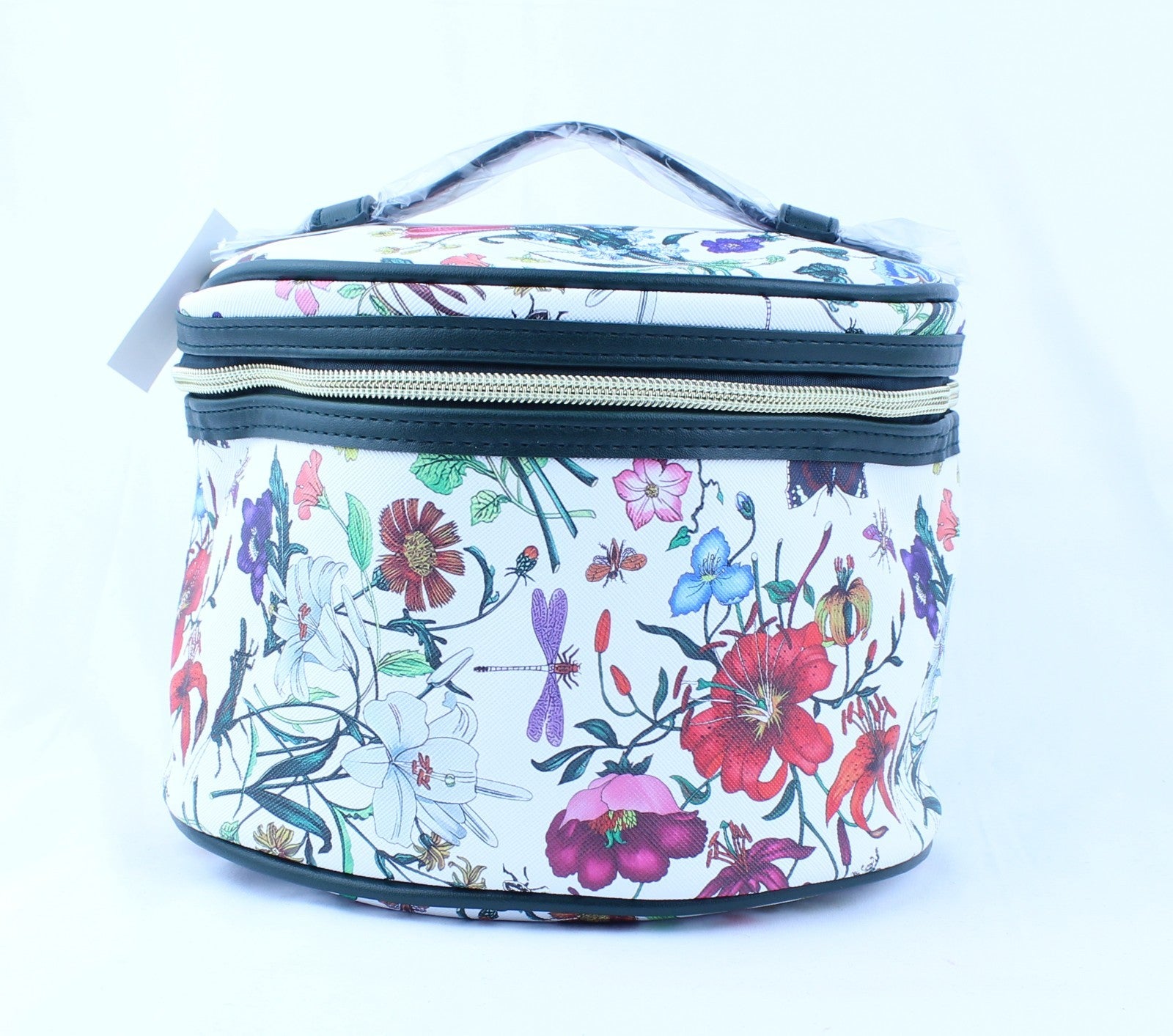 Floral Cosmetic Makeup Vanity Case Bag Travel Mirror  New