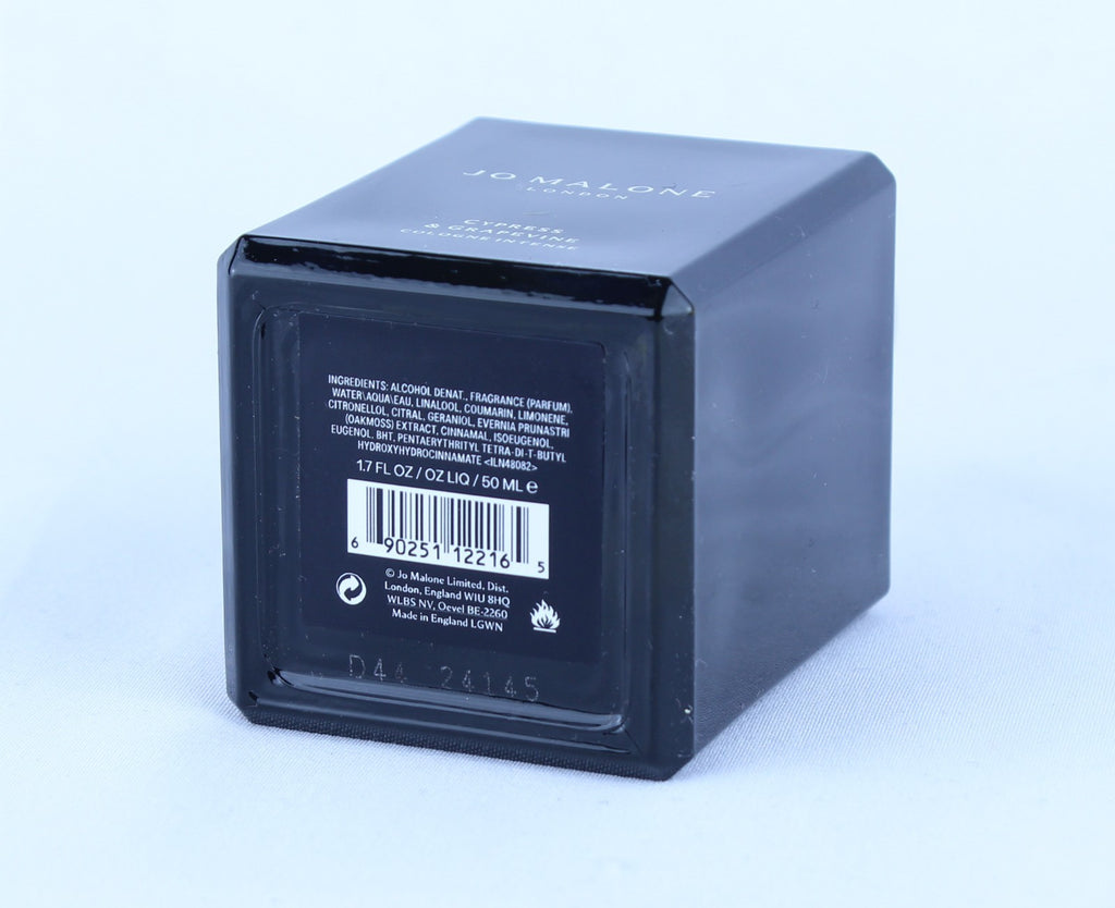 Jo Malone CYPRESS & GRAPEVINE Cologne Intense - Size 1.7 Oz. / 50mL - No Box