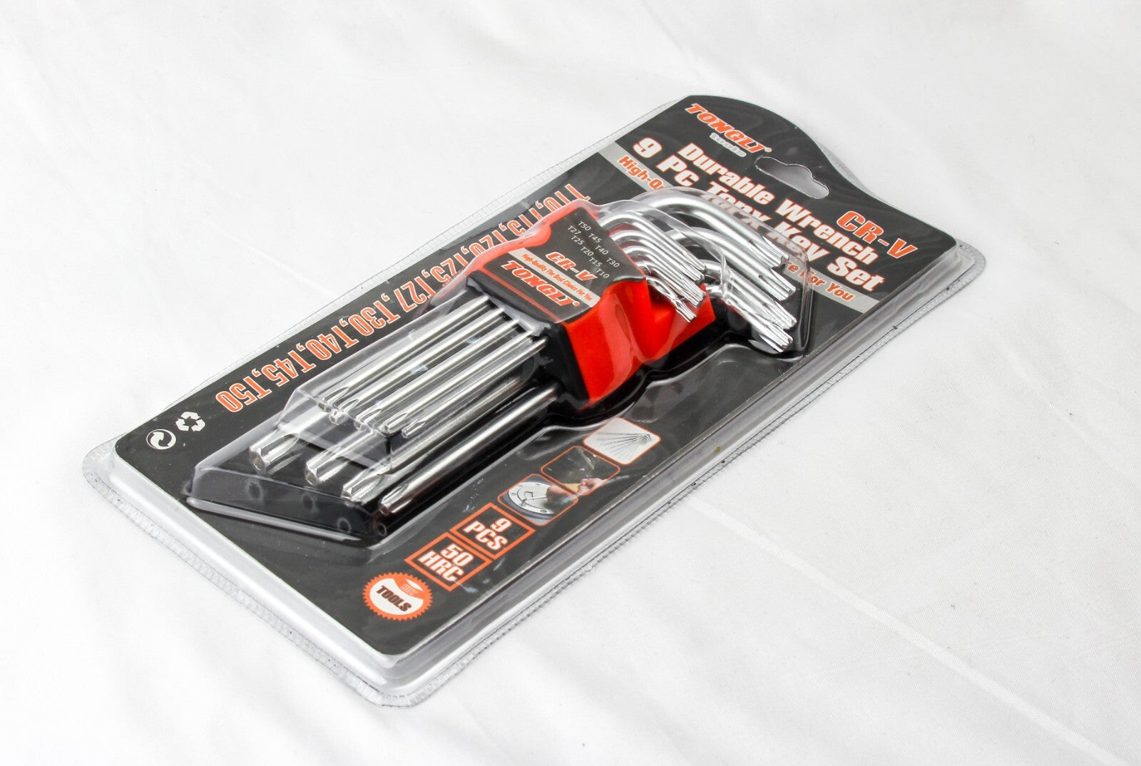 9 pcs Torx Key Set CR-V Durable Wrench 50 HRC T10, T15, T20,T27,T30,T40,T45,T50