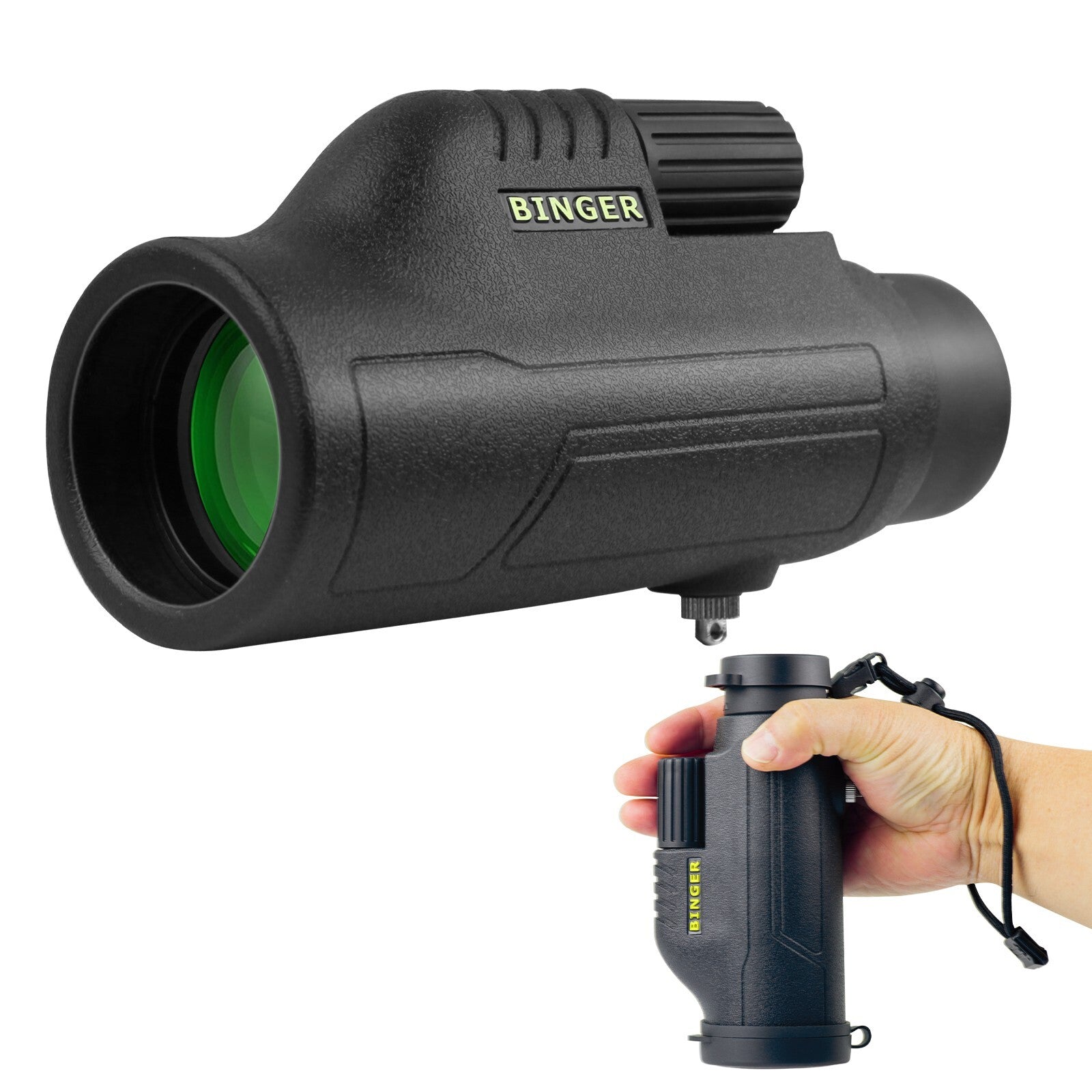 BINGER 10x42 monocular with focusing wheel for adult Birdwatching, hunting