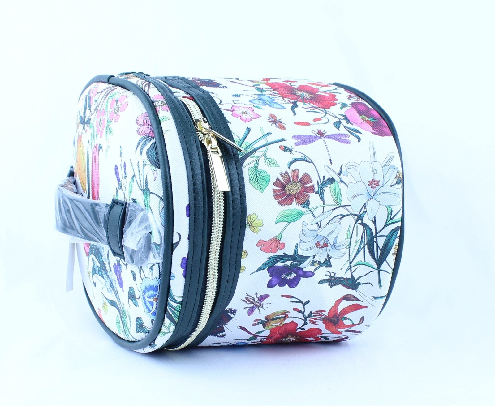 Floral Cosmetic Makeup Vanity Case Bag Travel Mirror  New