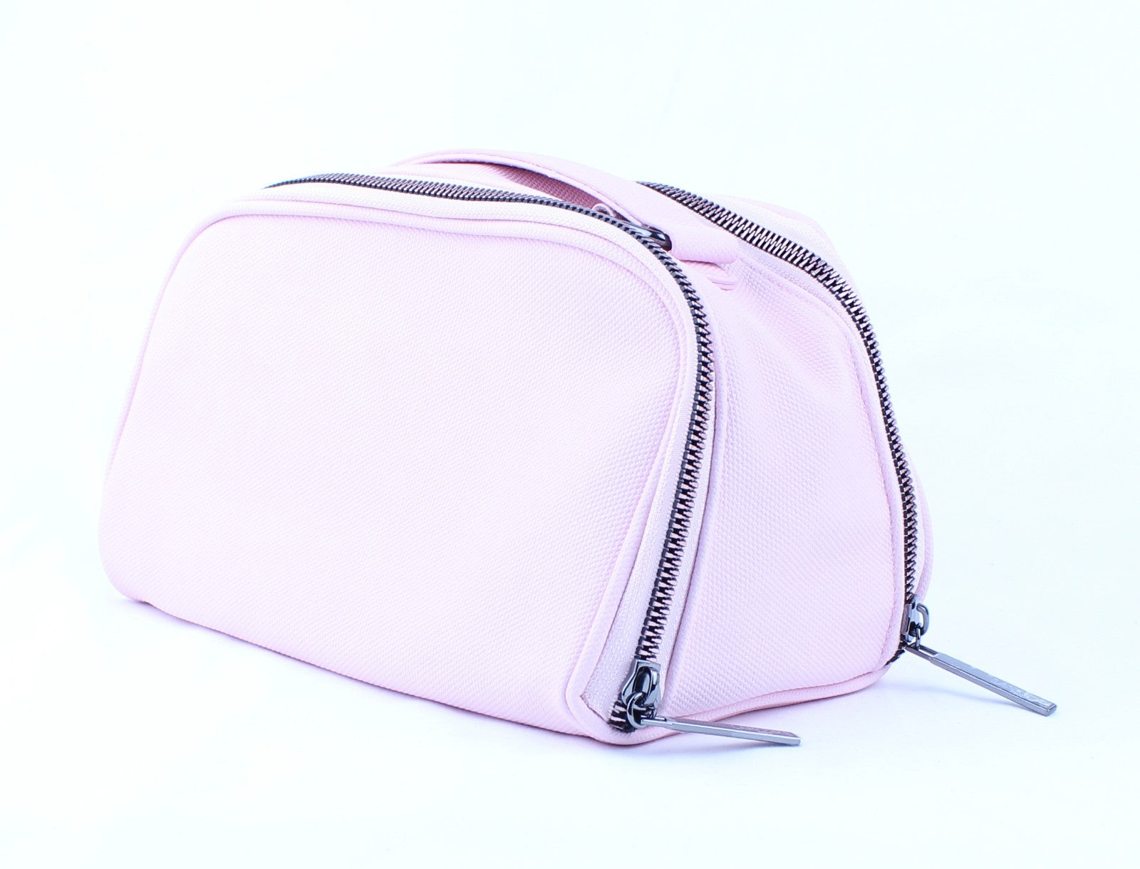 Lancôme cosmetic bag with double zippers and compartments pink