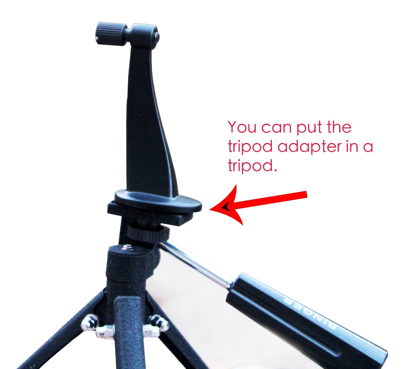 Binger Metal roof Binoculars Tripod Mount Adapter ¼ Inch Threading Black 