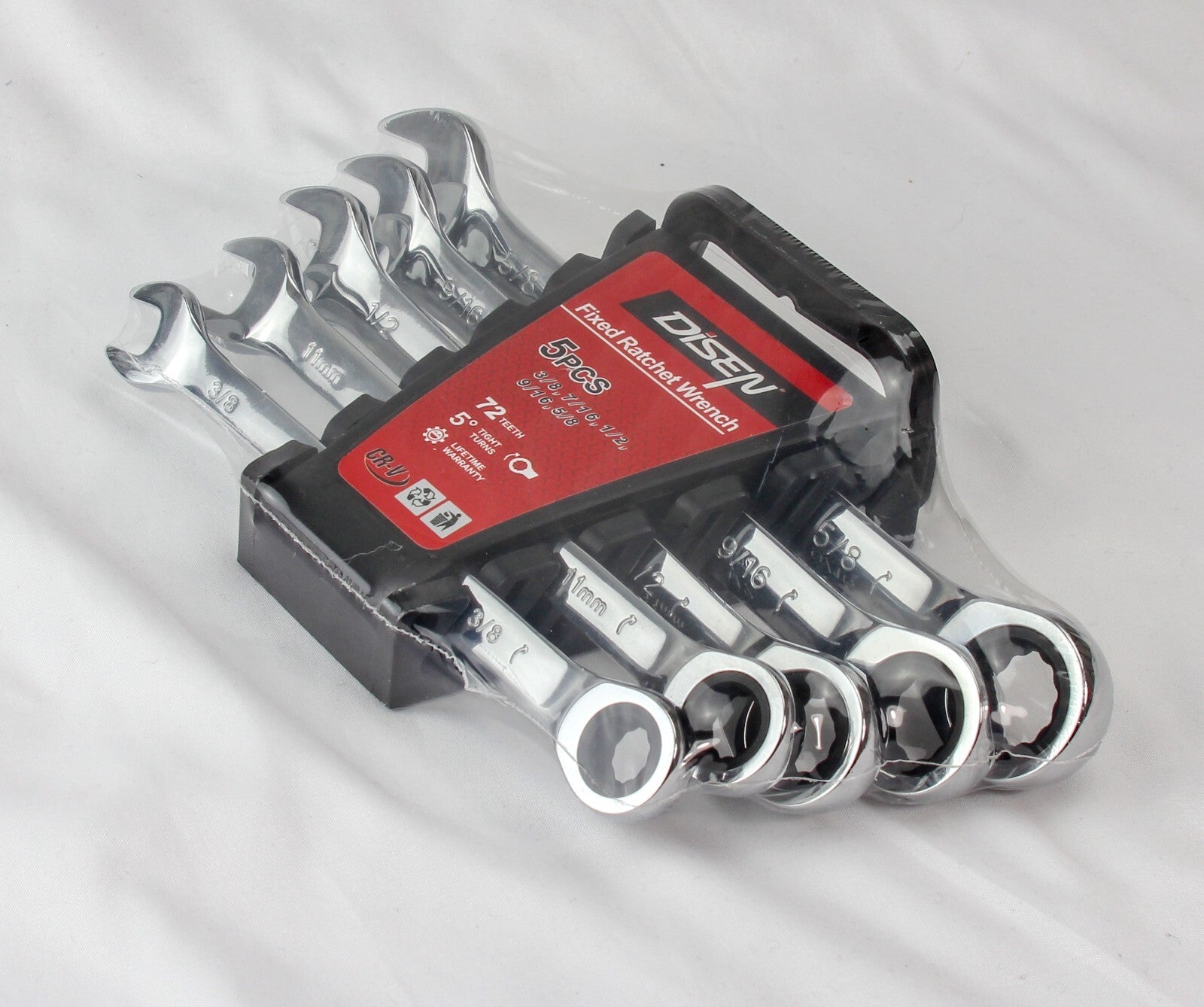5 pcs Ratchet Wrench 3/8, 7/16,1/2,9/16,5/8