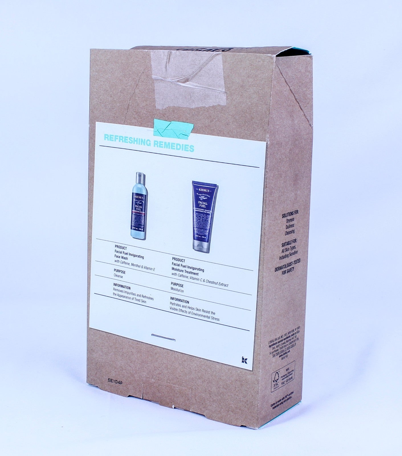 2Pcs Kiehl's Refreshing Remedies Face Wash & Moisture Treatment For Men Gift Set