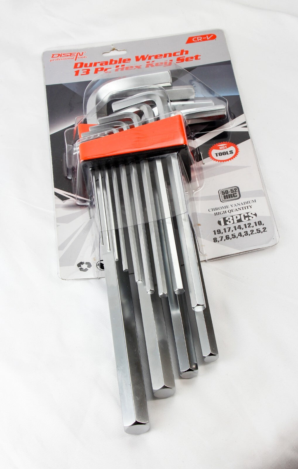 13 pcs Hex Key Set Wrench Durable CR-V 50-52 HRC High Quality  1 year warranty