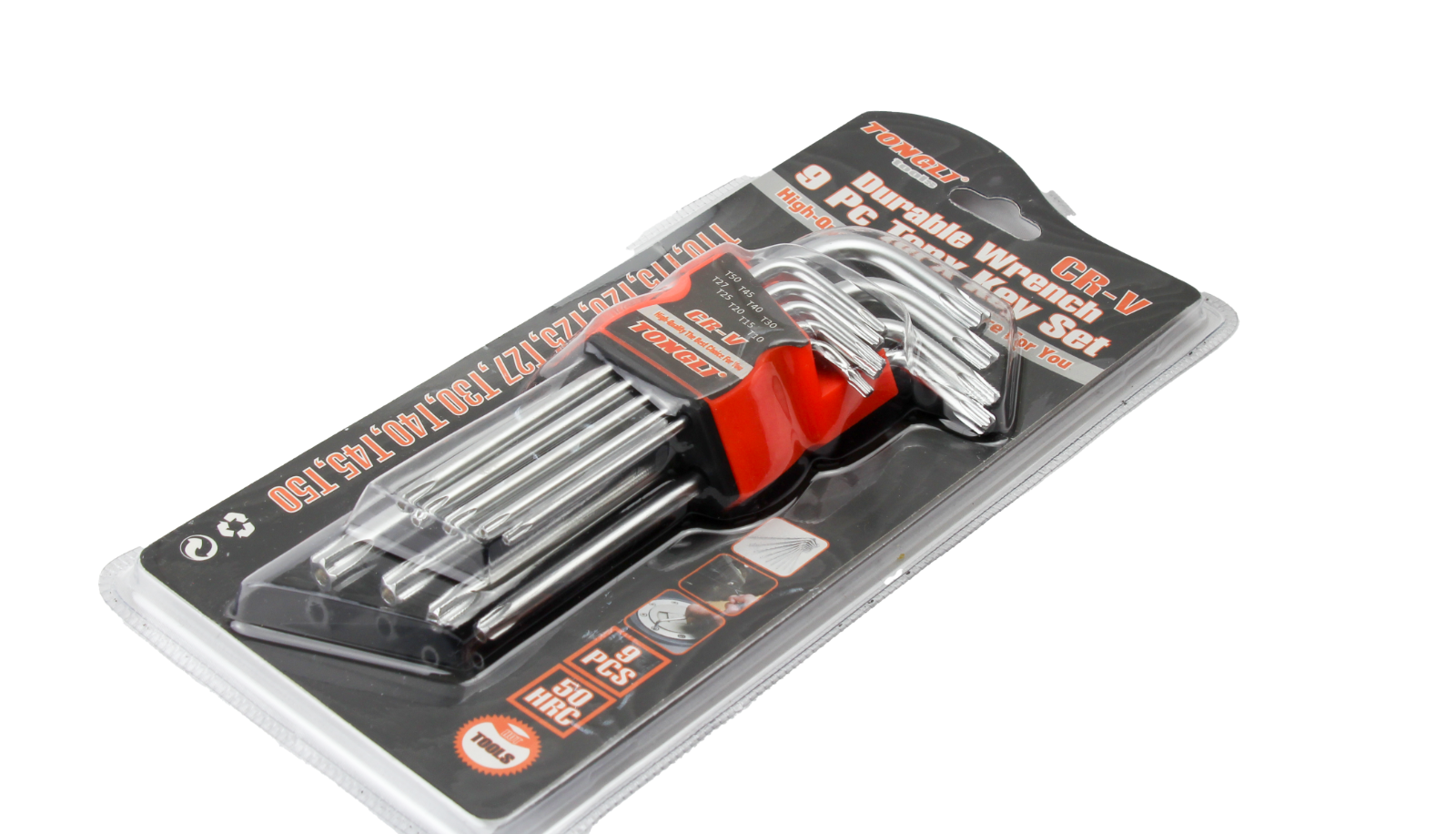 9 pcs Torx Key Set CR-V Durable Wrench 50 HRC T10, T15, T20,T27,T30,T40,T45,T50
