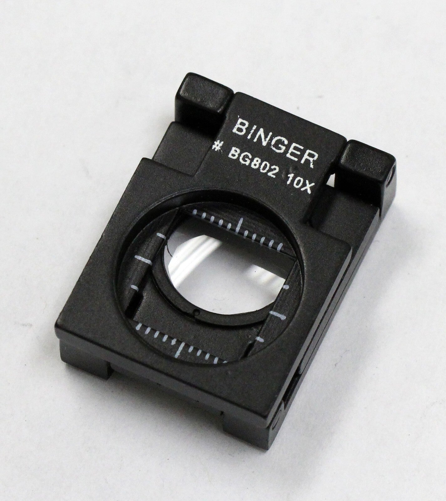Binger  10x compact metal folding magnifier optical glass linen tester  BG802