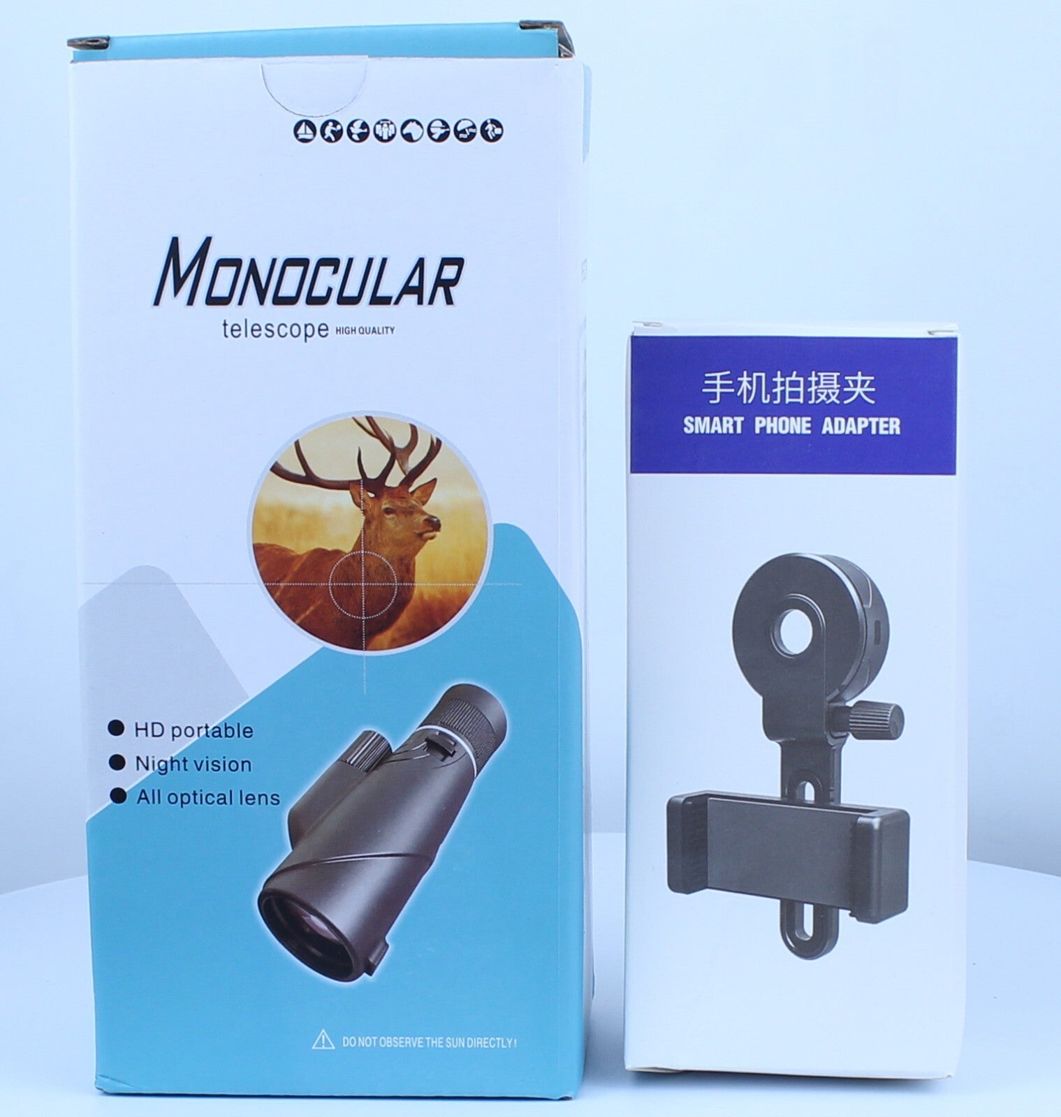 10-20x50 Zoom HD Monocular Camping with Tripod Phone Clip Watching Bird Hunting